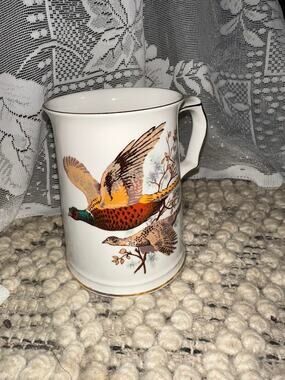 Haddon Fine Bone China Pheasant Tankard Mug Game Bird Gold Trim